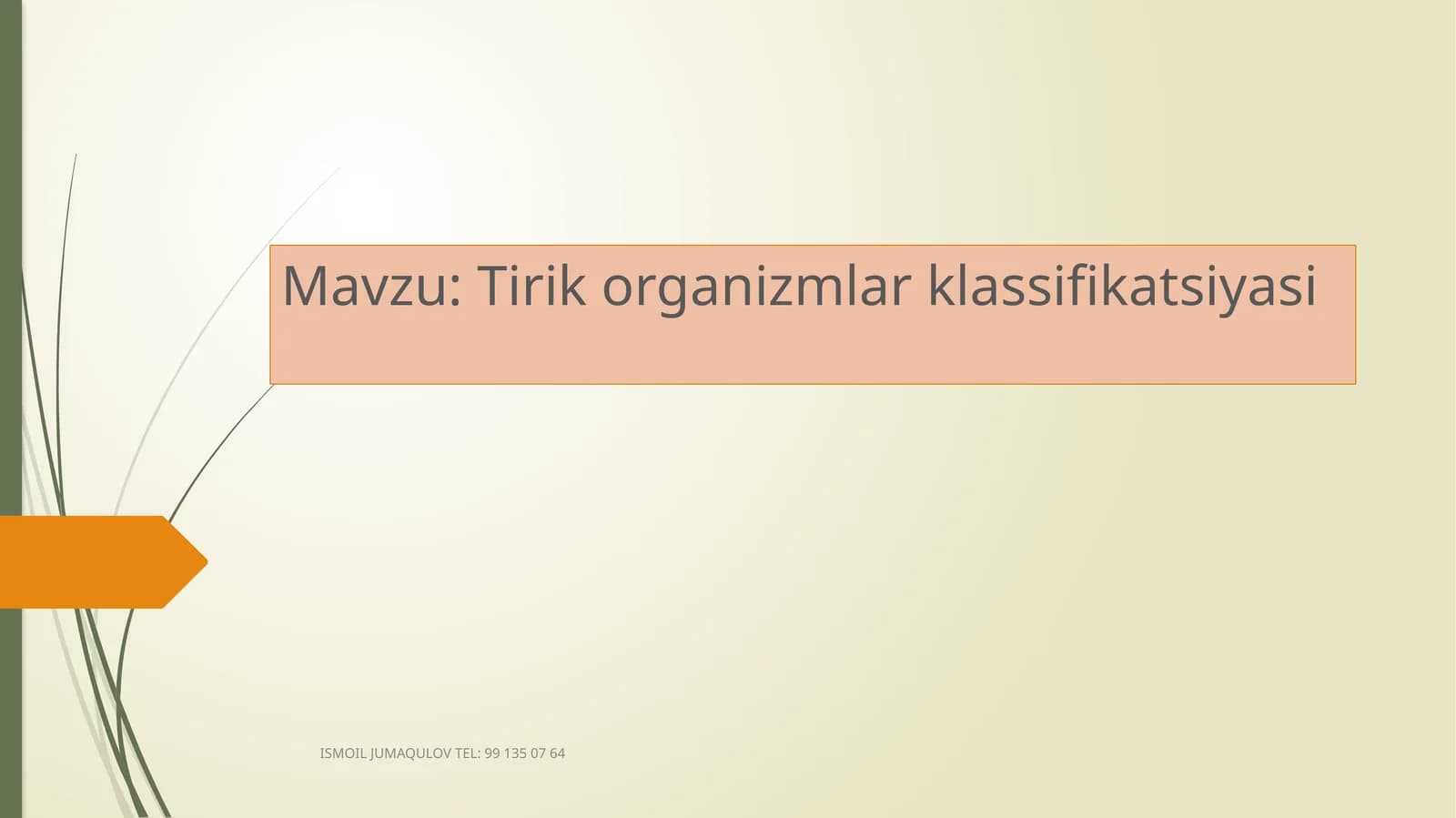 Tirik organizmlar klassifikatsiyasi