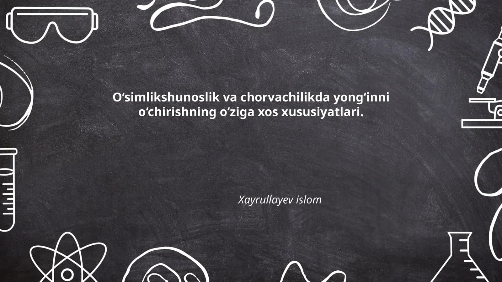 O‘simlikshunoslik va chorvachilikda yong‘inni o‘chirishning o‘ziga xos xususiyatlari