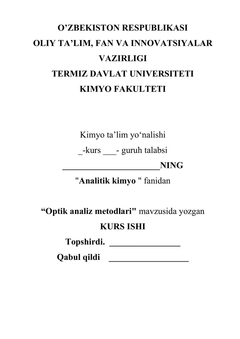 Optik analiz metodlari