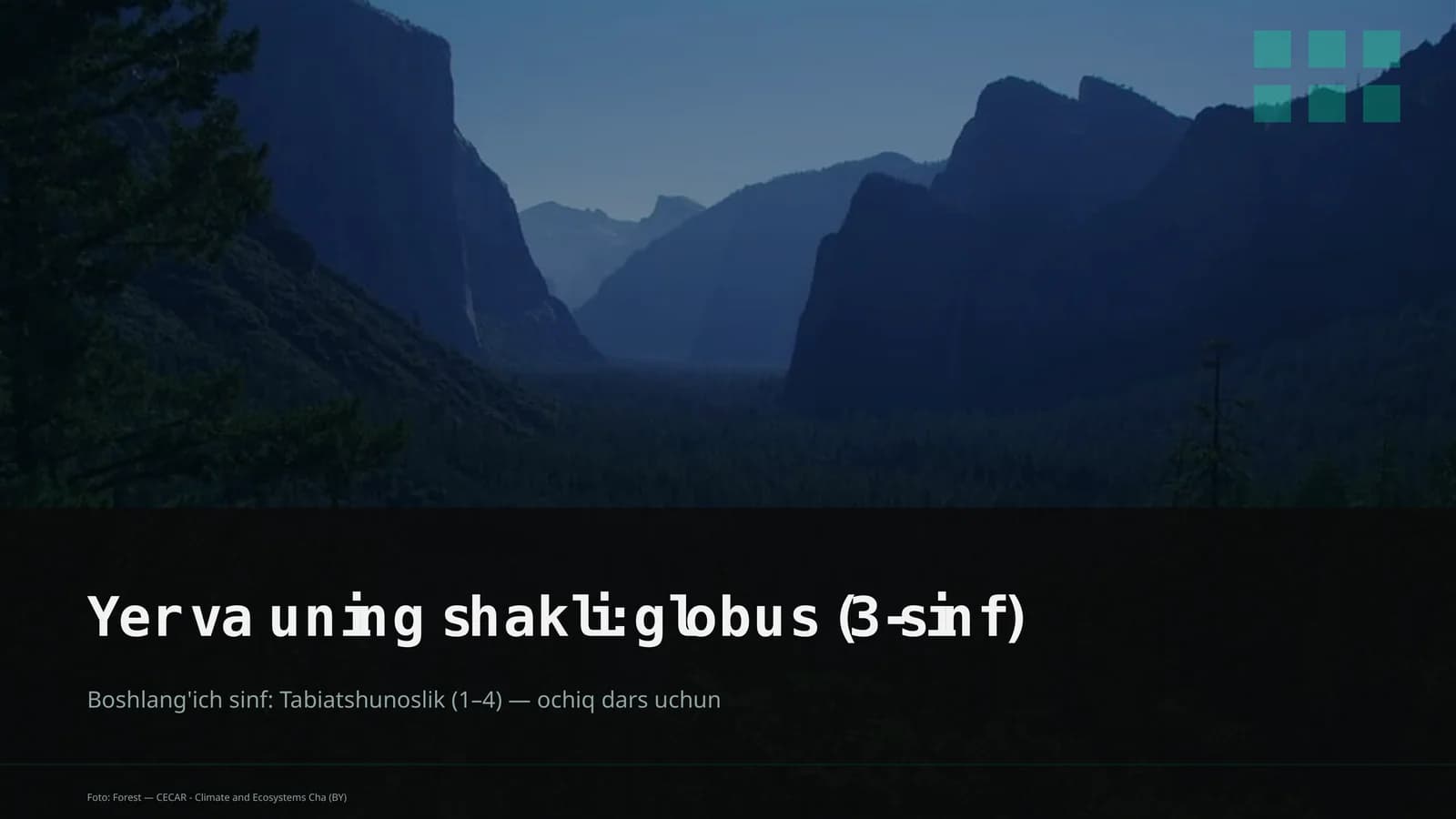 Yer va uning shakli: globus (3-sinf)
