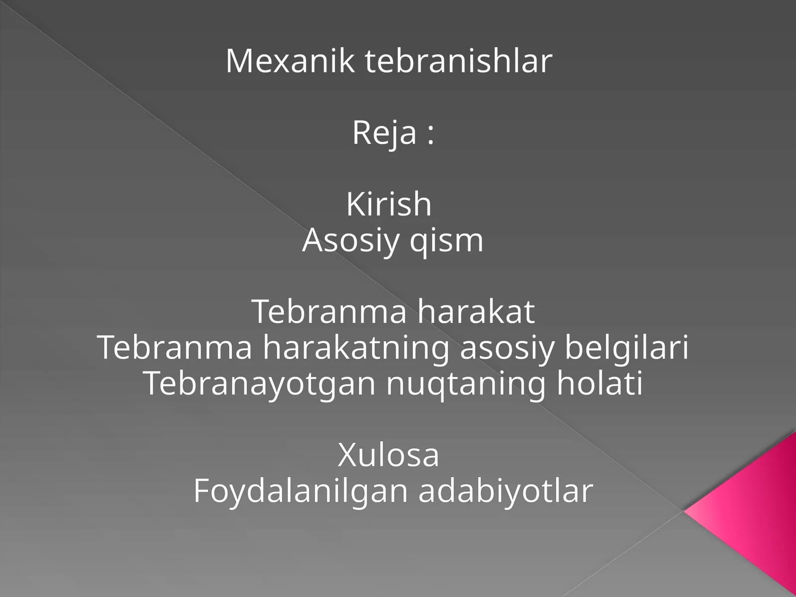 Mehanik tebranishlar