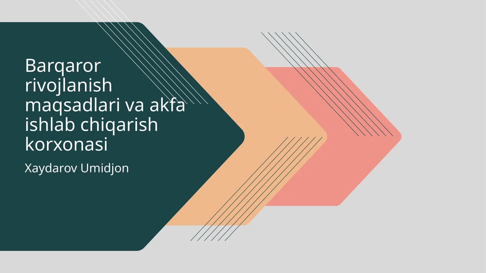Barqaror rivojlanish maqsadlari va akfa ishlab chiqarish korxonasi
