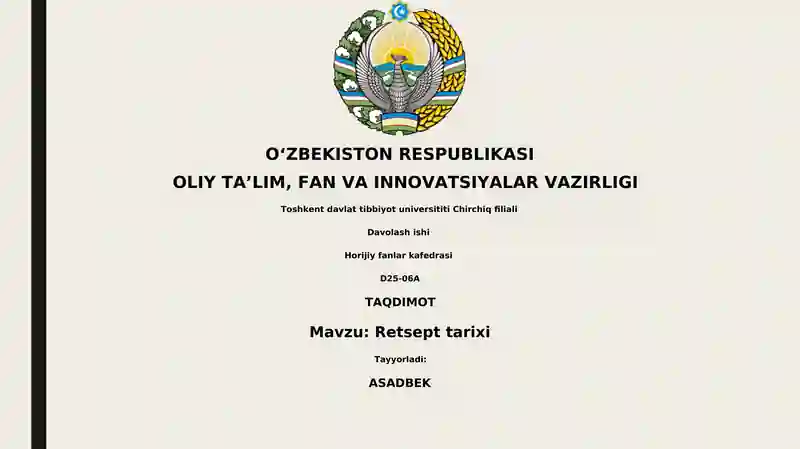 Retsept tarixi