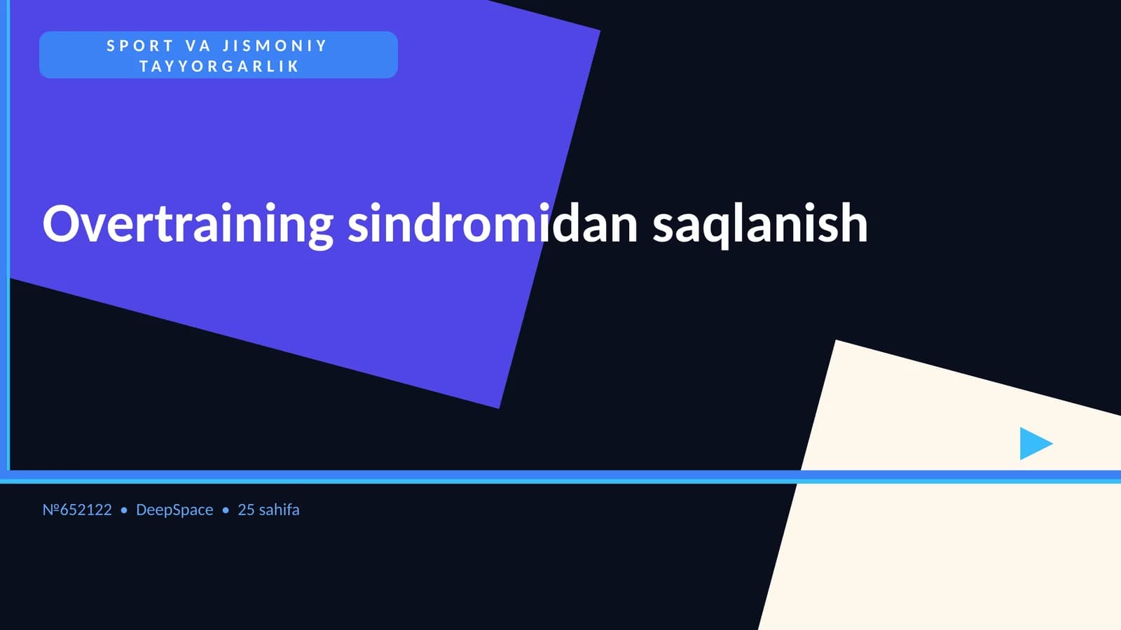 Overtraining sindromidan saqlanish