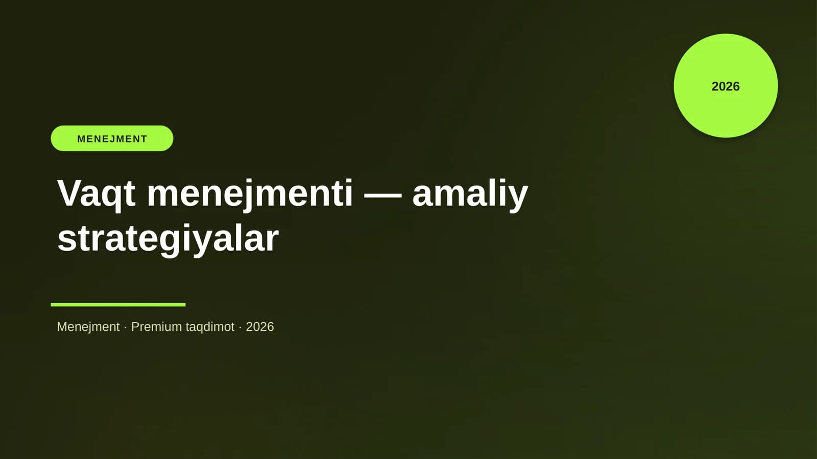 Vaqt menejmenti — amaliy strategiyalar