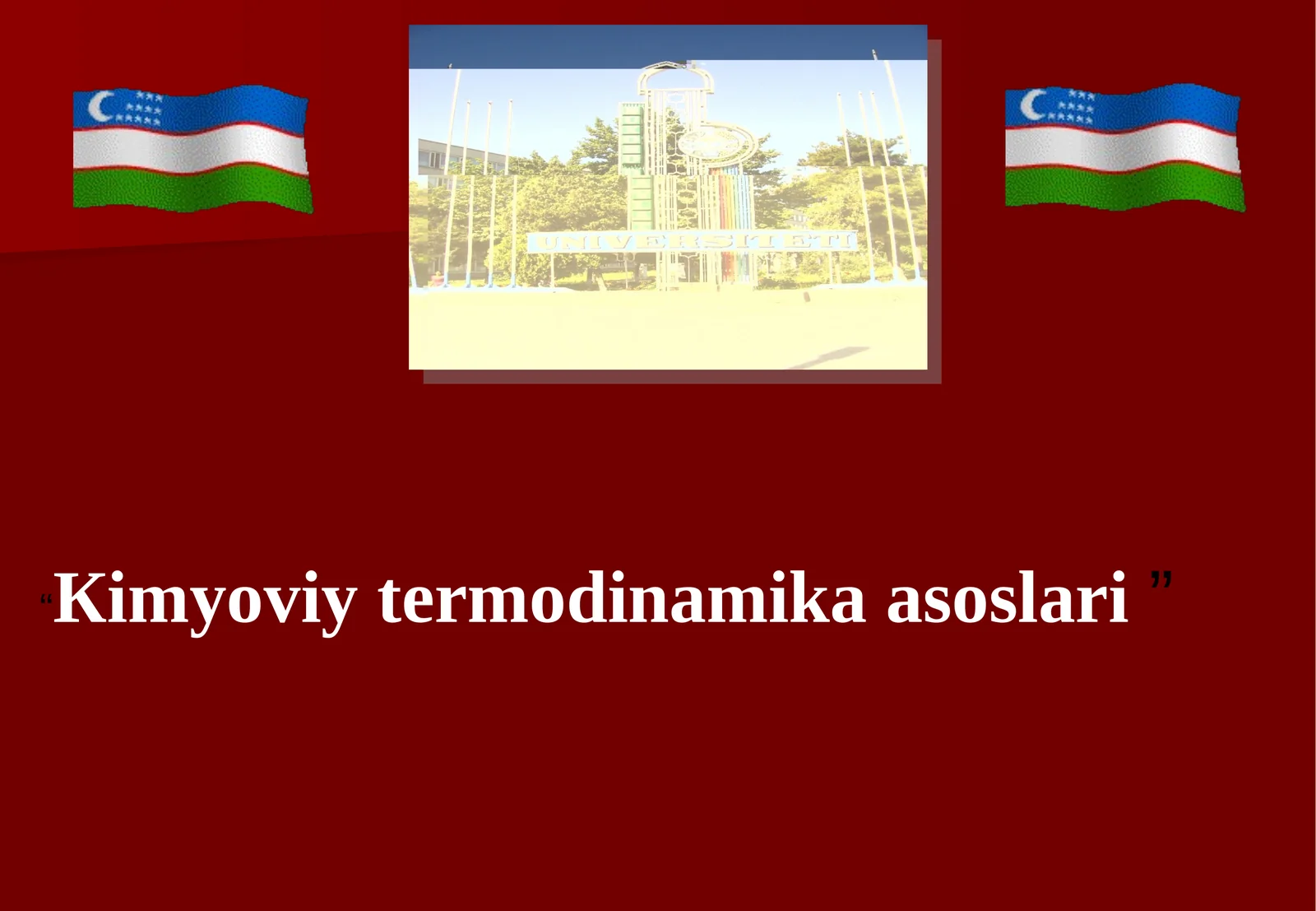 Кimyoviy termodinamika asoslari