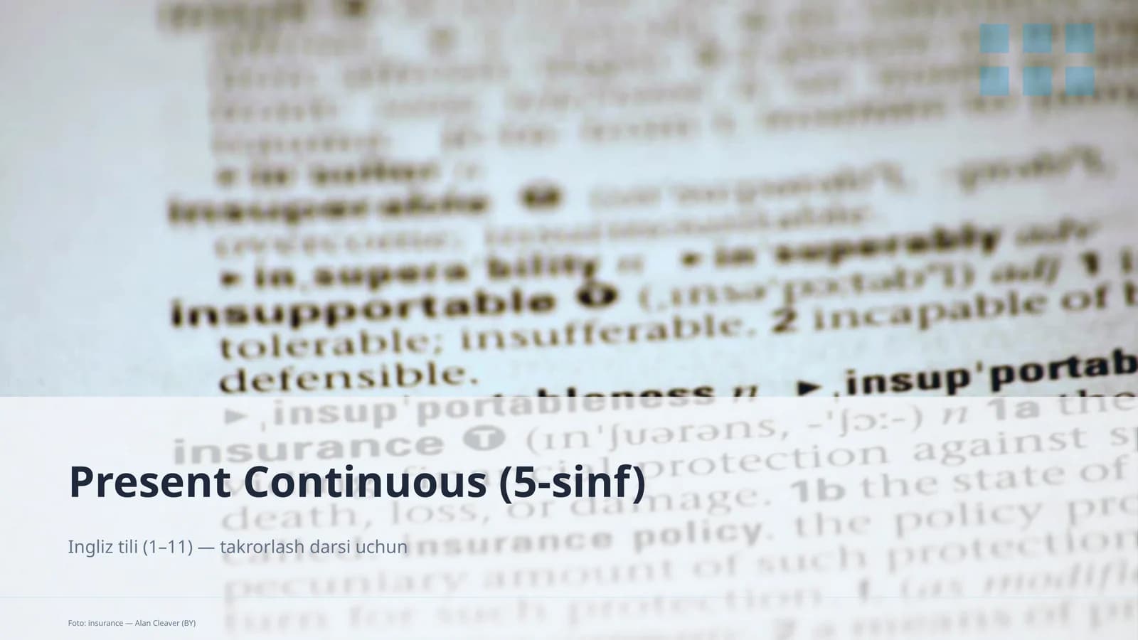 Present Continuous (5-sinf)