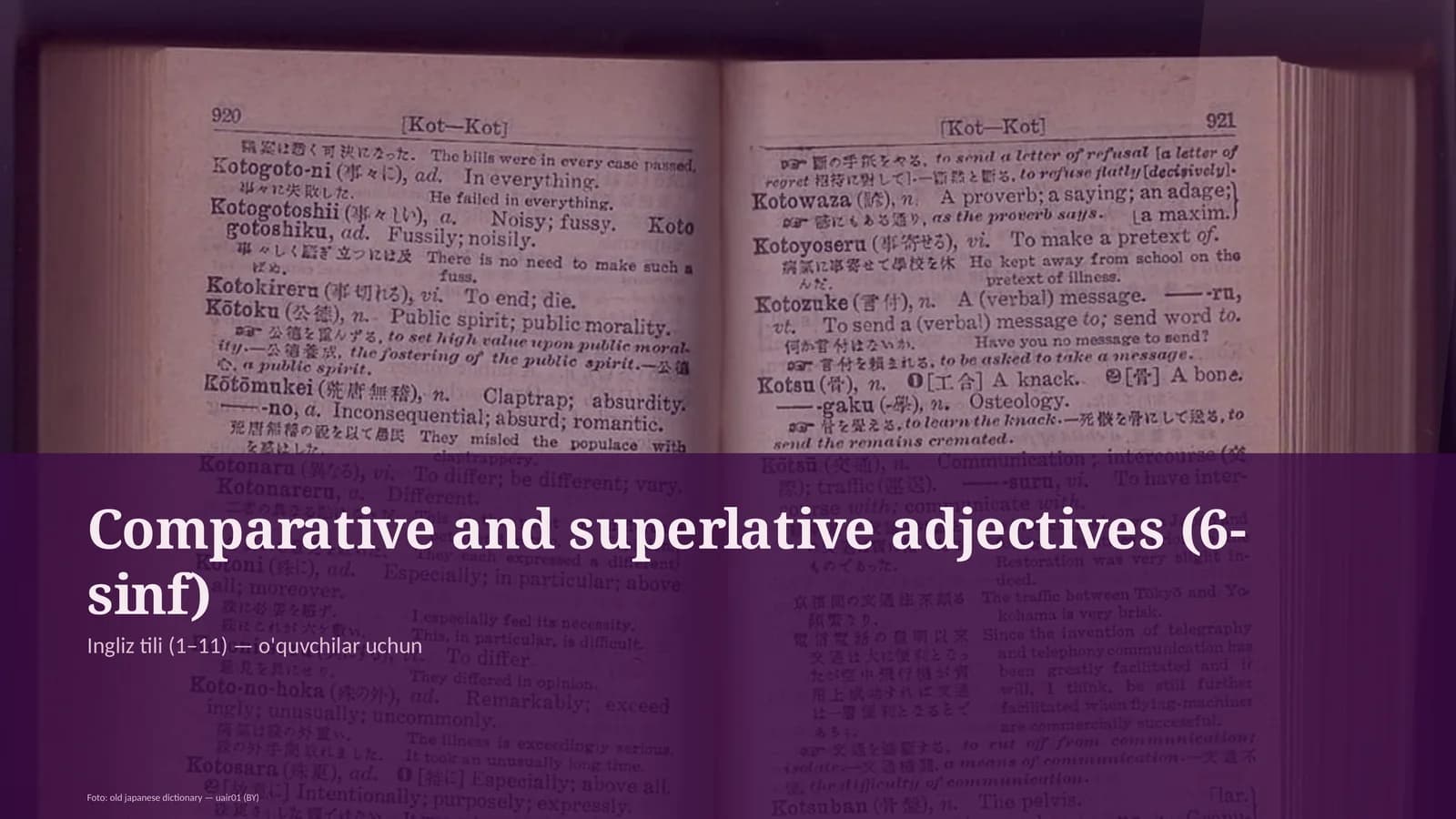 Comparative and superlative adjectives (6-sinf)