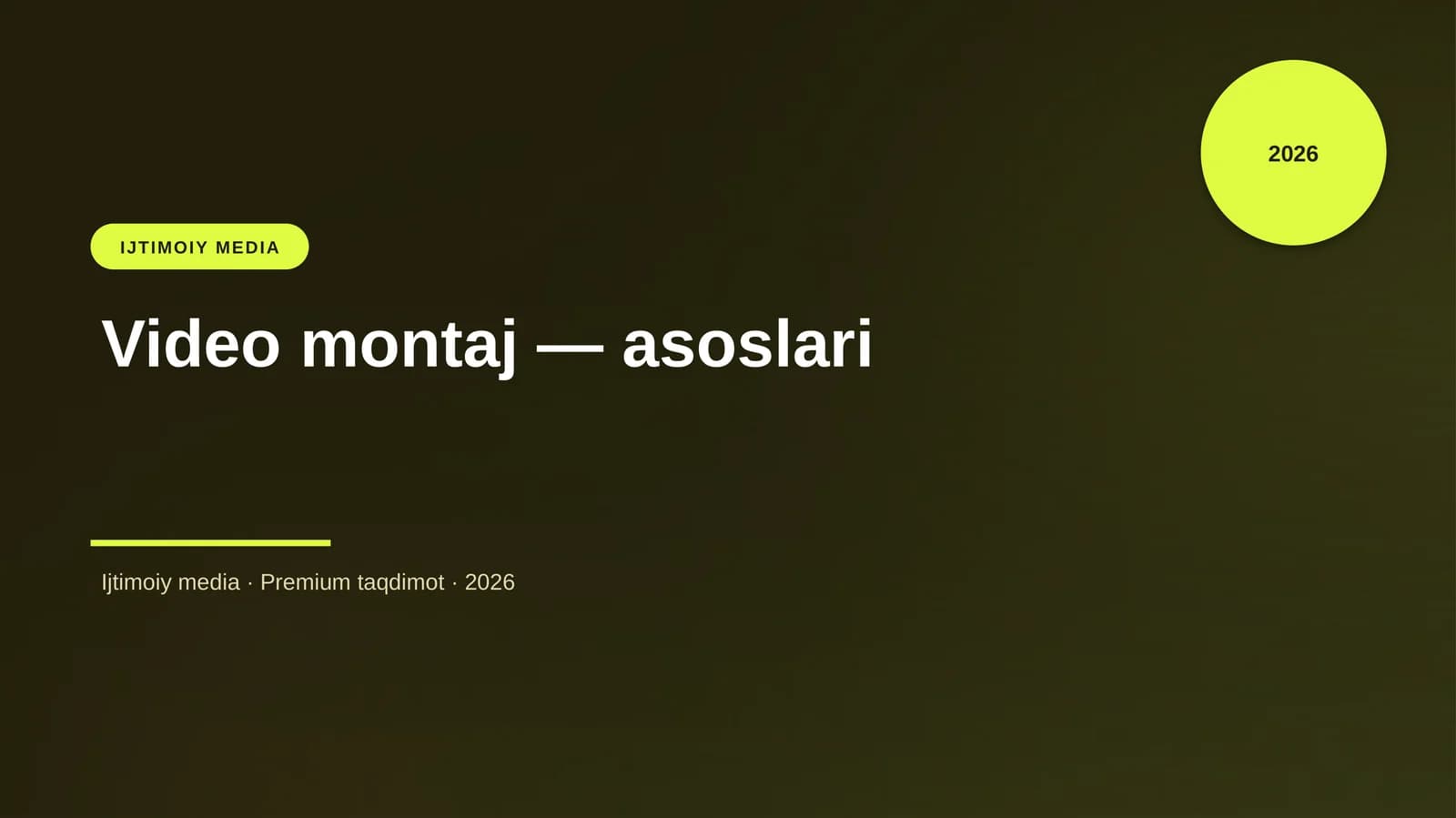 Video montaj — asoslari