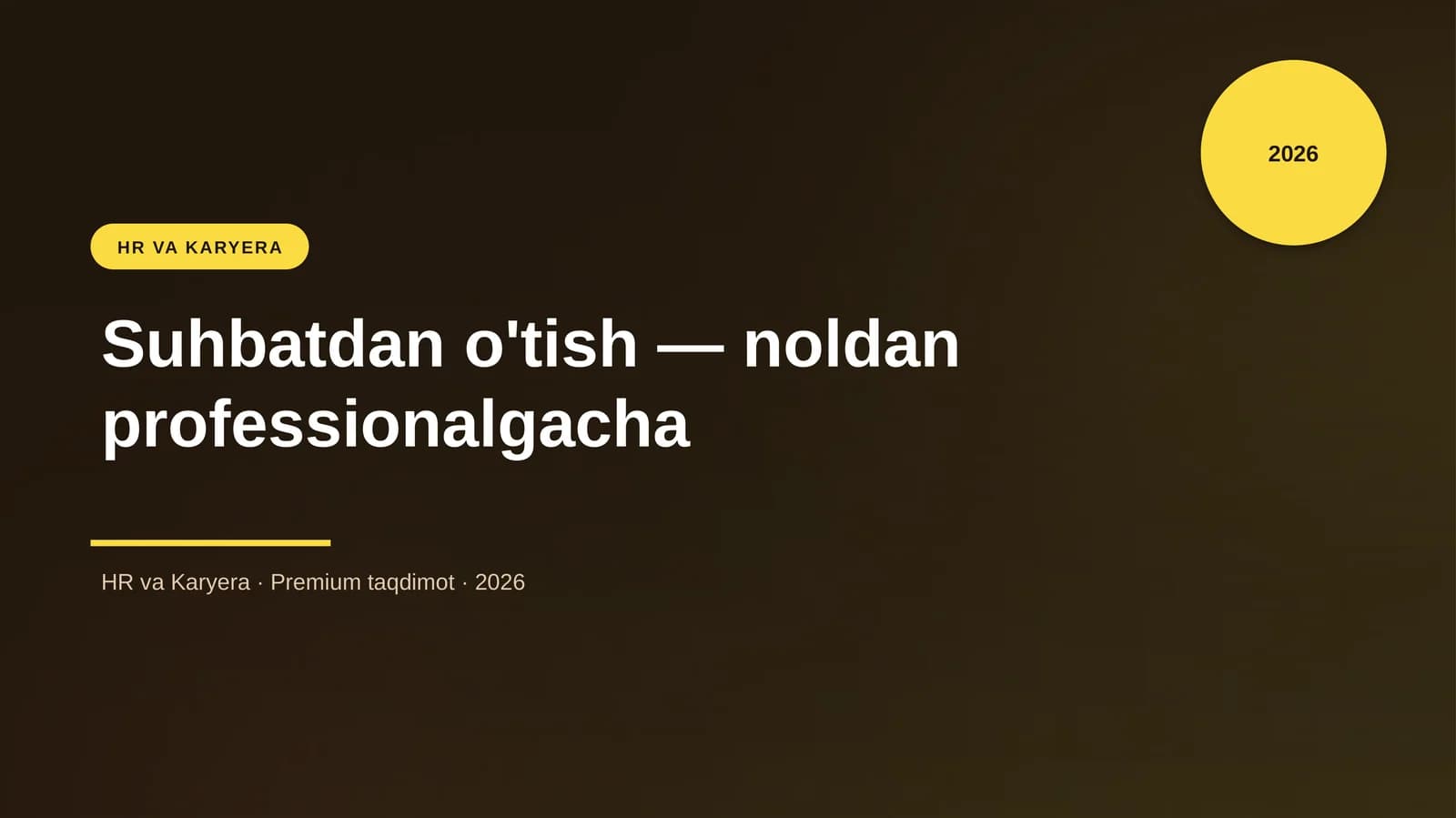 Suhbatdan o'tish — noldan professionalgacha