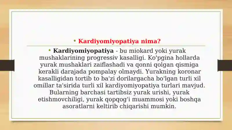 Kardiyomiyopatiya