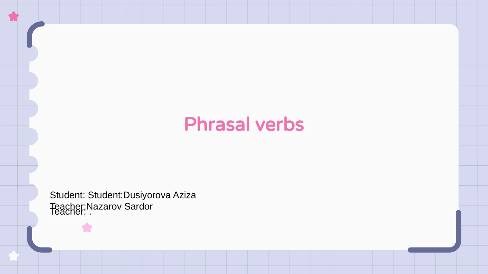 Phrasal verbs