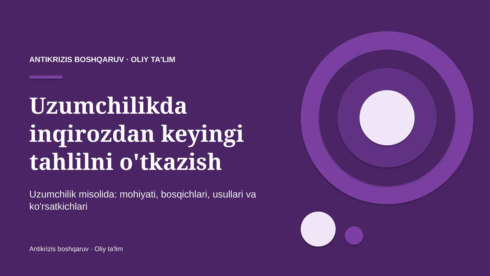 uzumchilikda inqirozdan keyingi tahlilni o'tkazish 3954