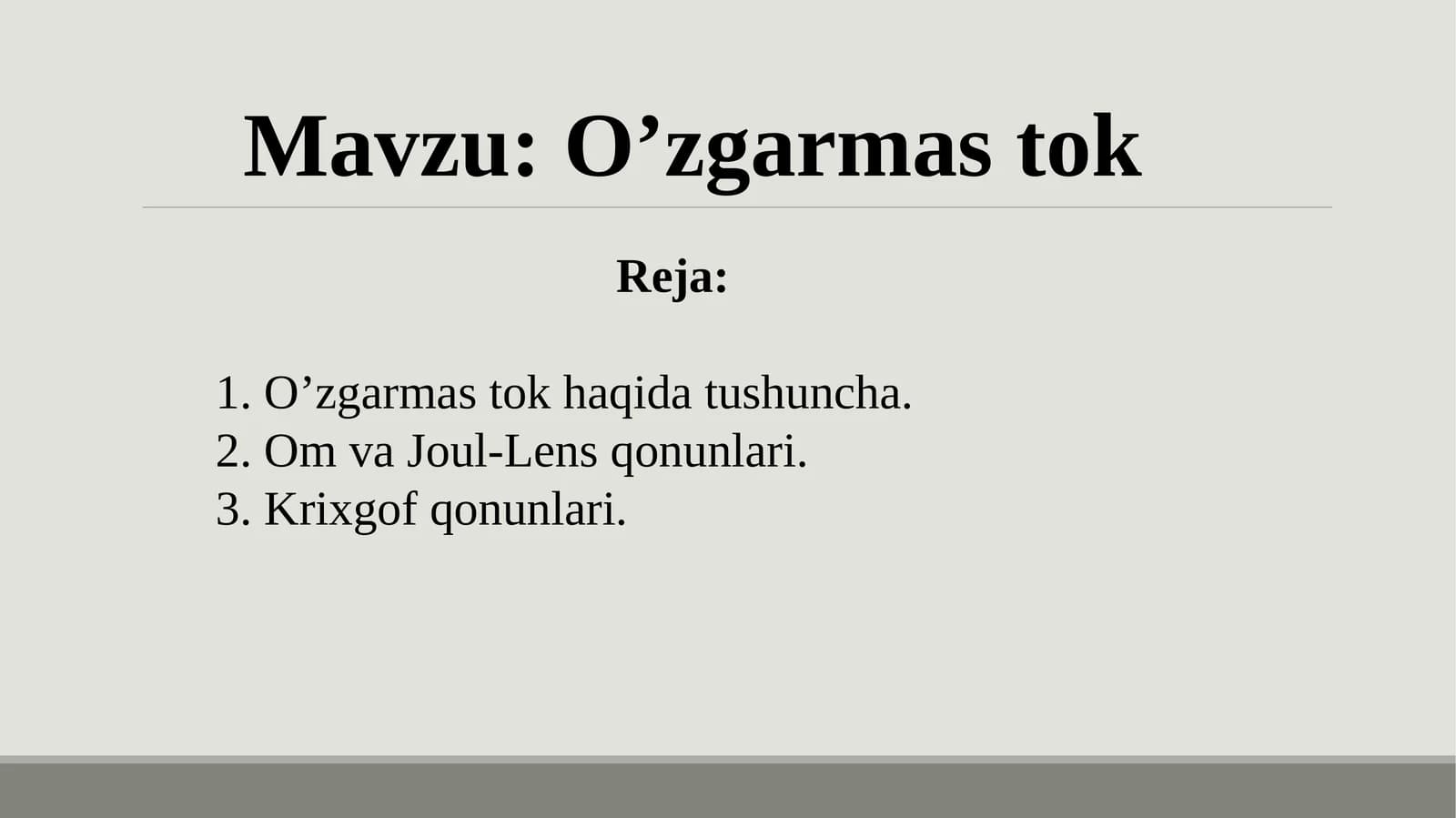 O’zgarmas tok