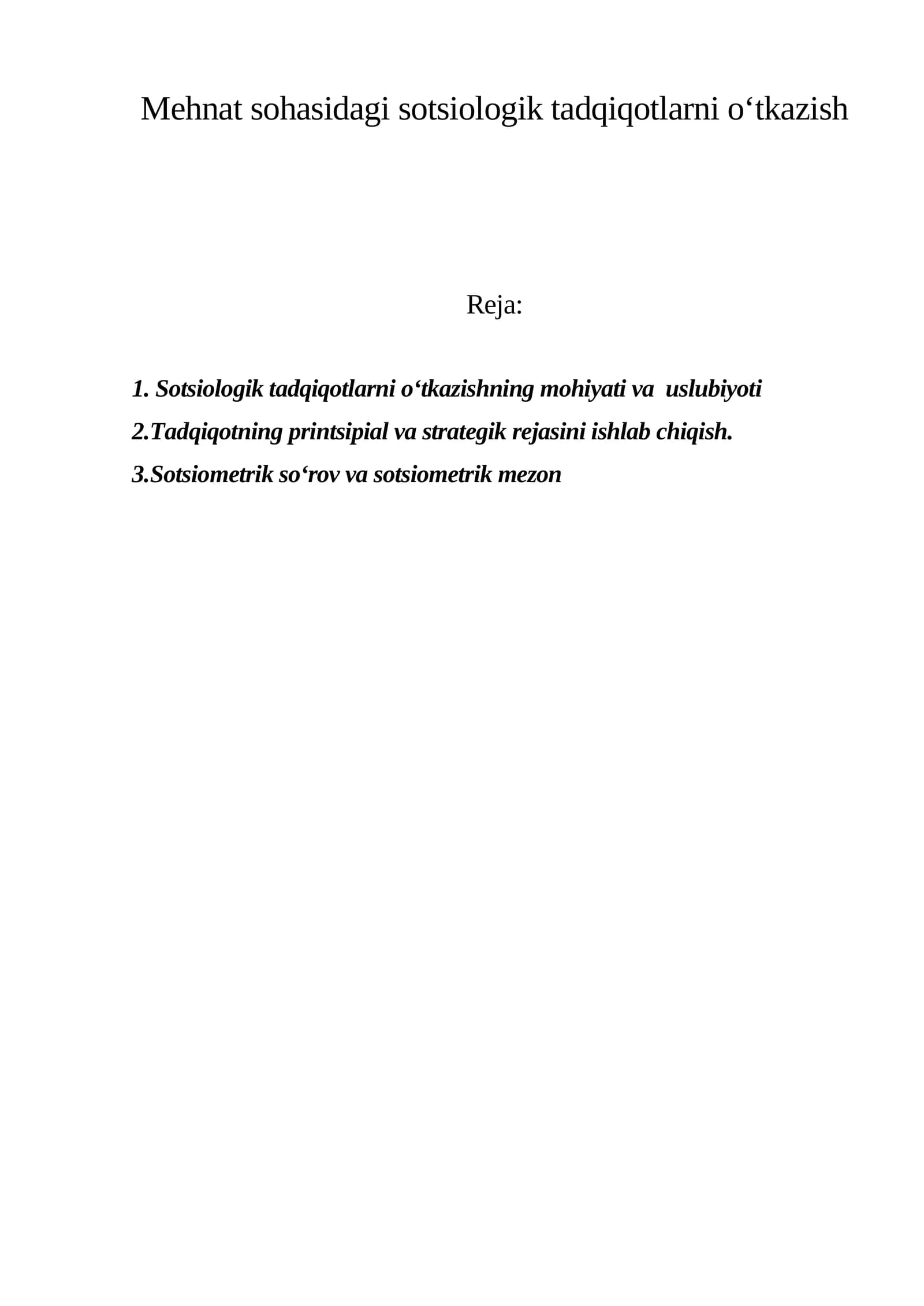Sotsiologik tadqiqotlar metodologiyasi