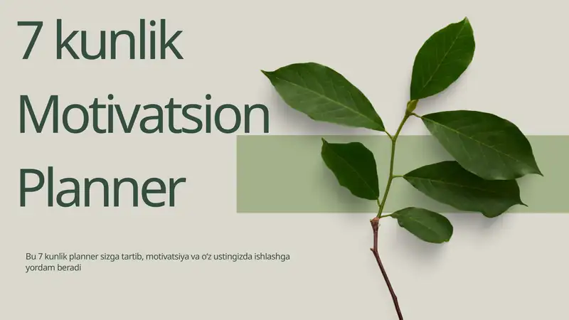 7 kunlik Motivatsion Planner