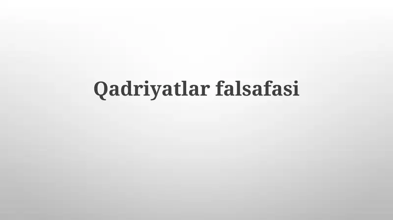 Qadriyatlar falsafasi
