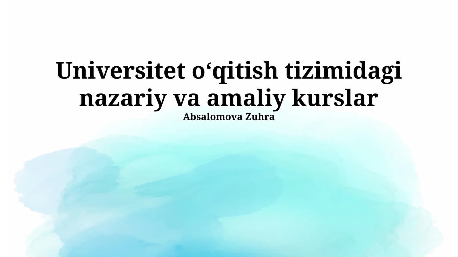 Nazariy va Amaliy Kurslar