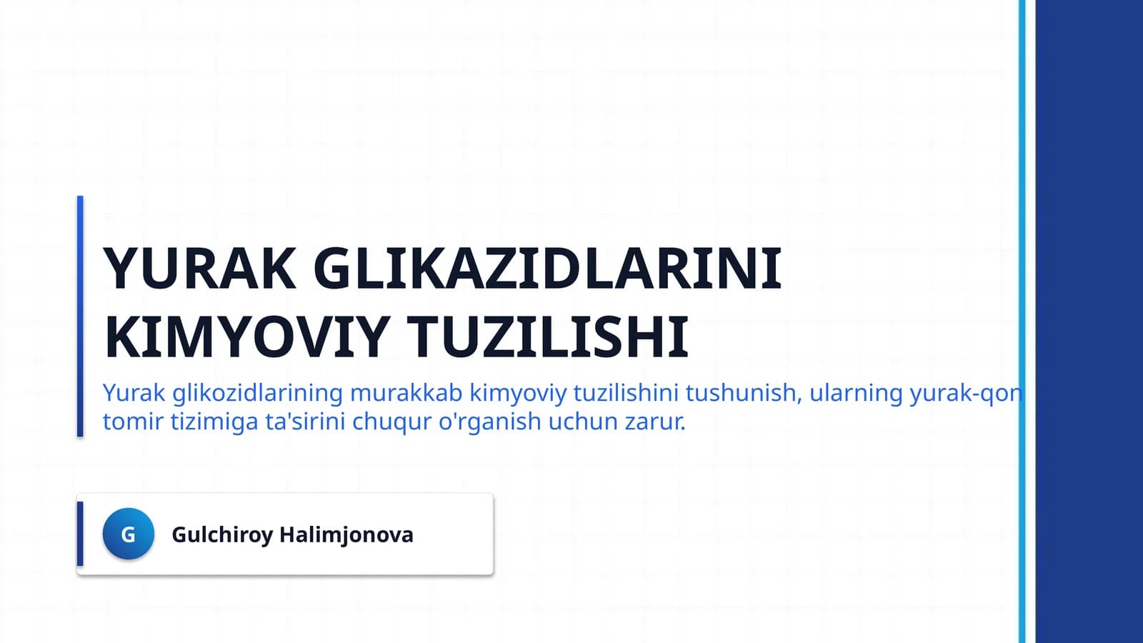 Yurak glikazidlarini kimyoviy tuzilishi