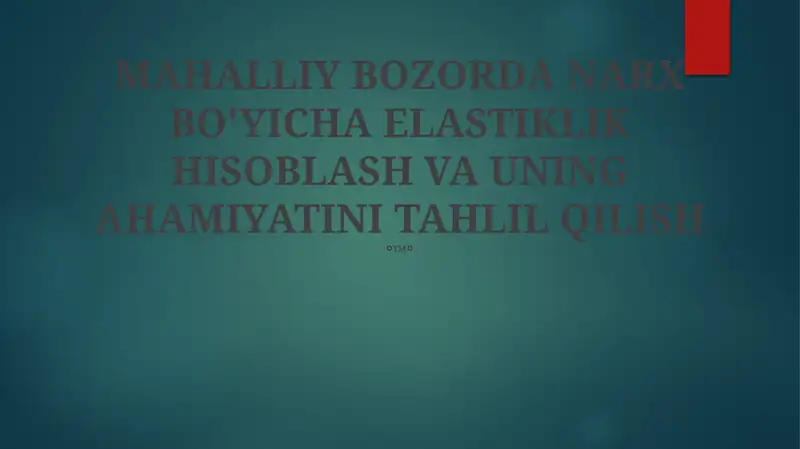 Narx Elastikligi