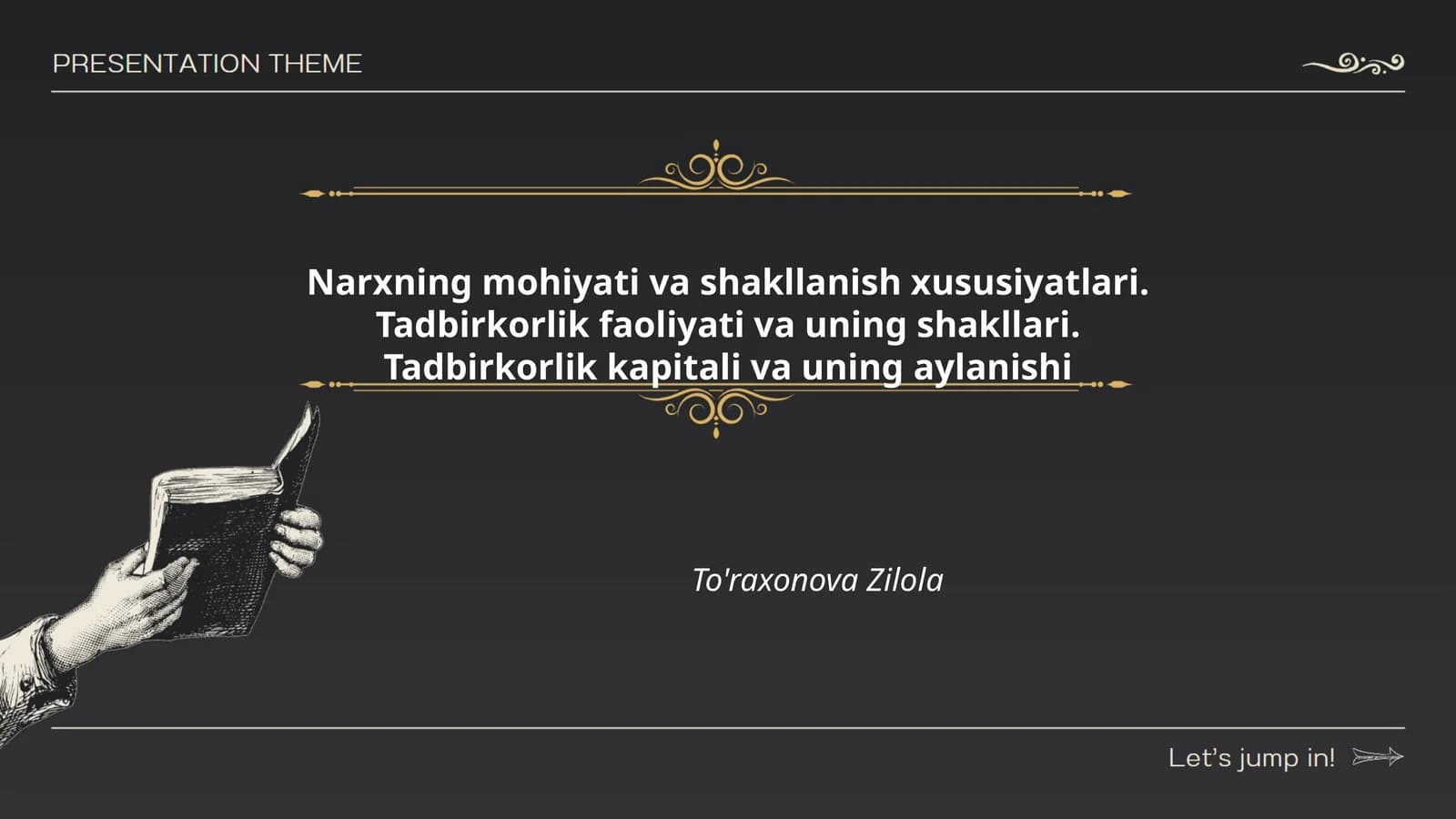 Narxning mohiyati va shakllanishi