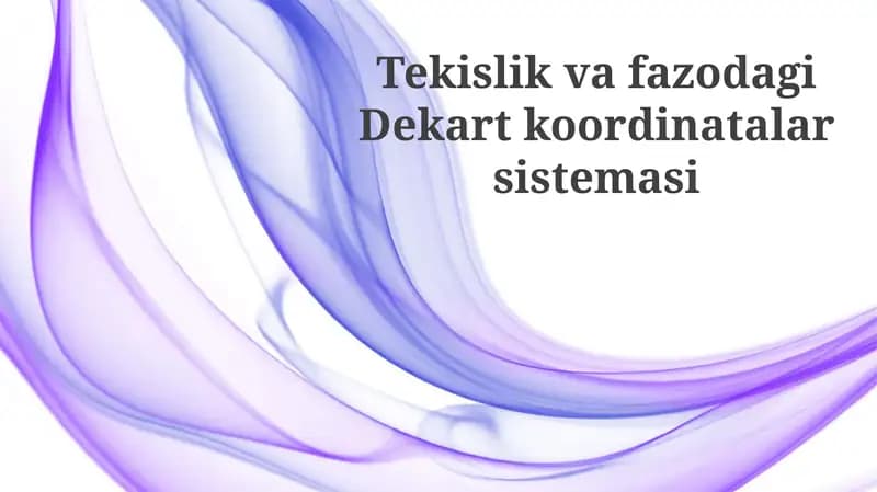 Fazoda nuqtalarni koordinatalari