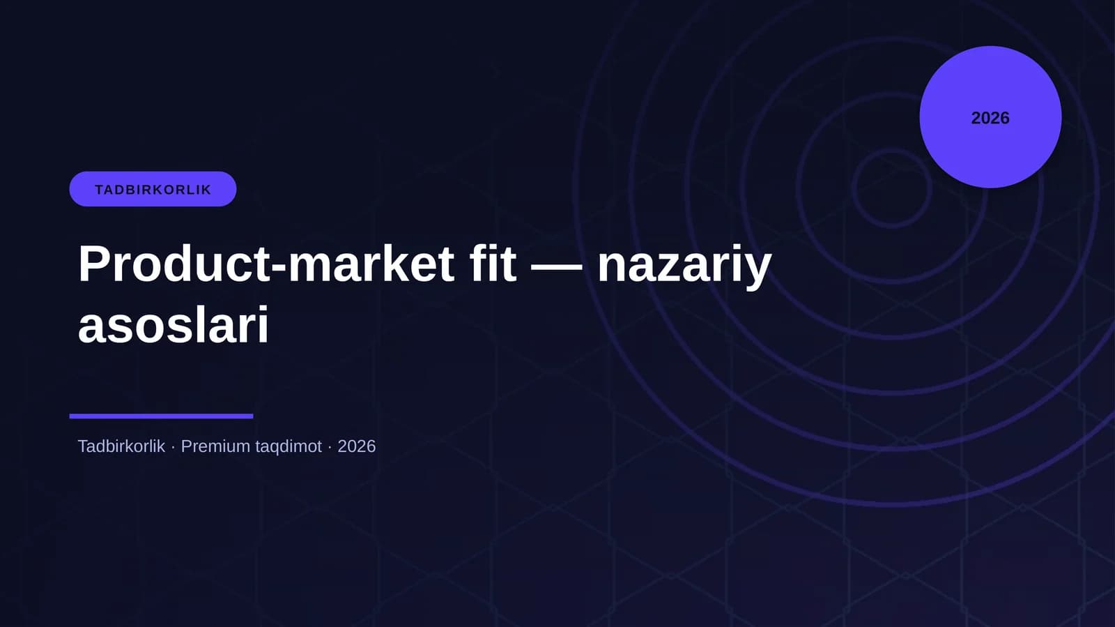 Product-market fit — nazariy asoslari