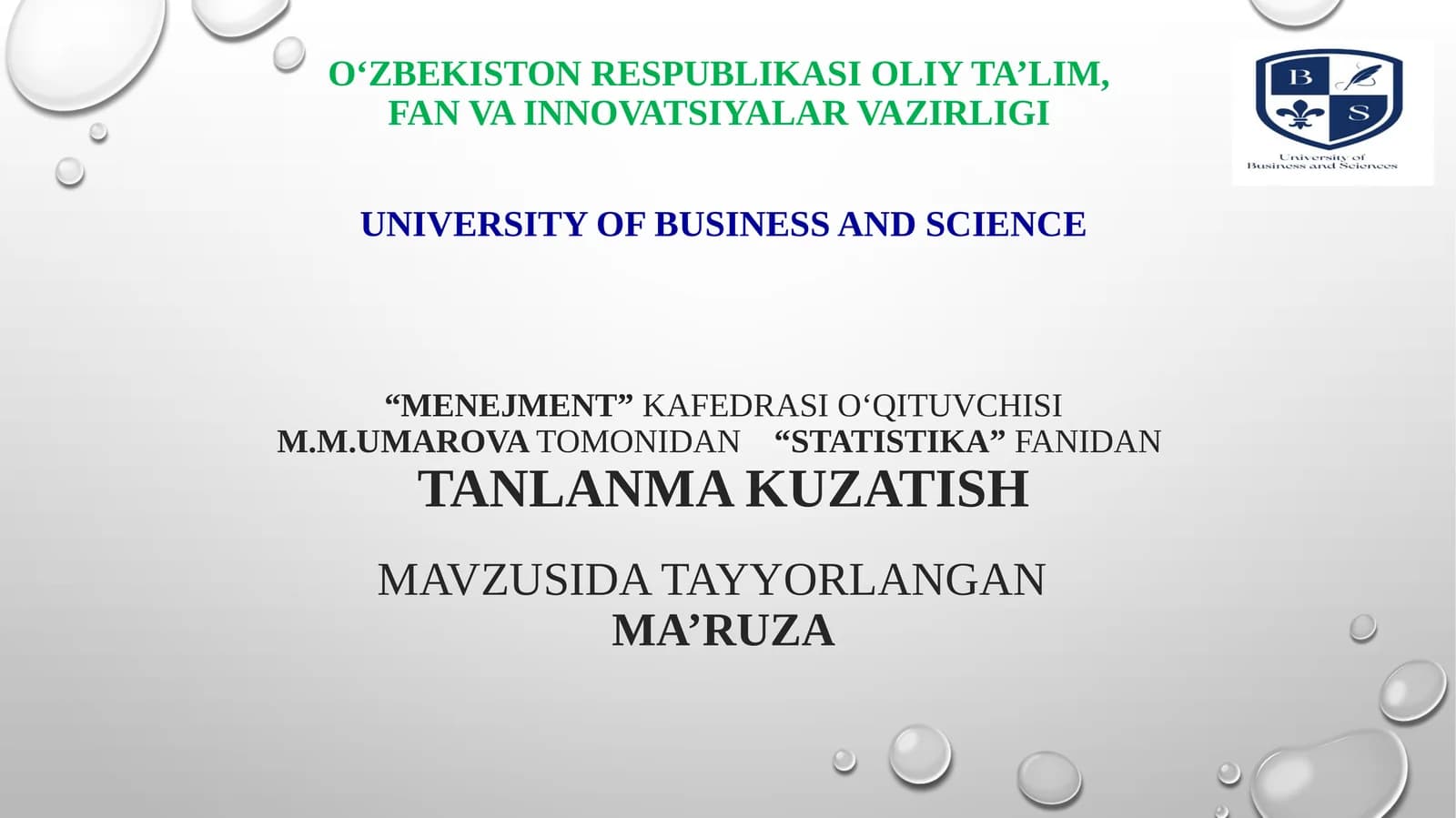 TANLANMA KUZATISH