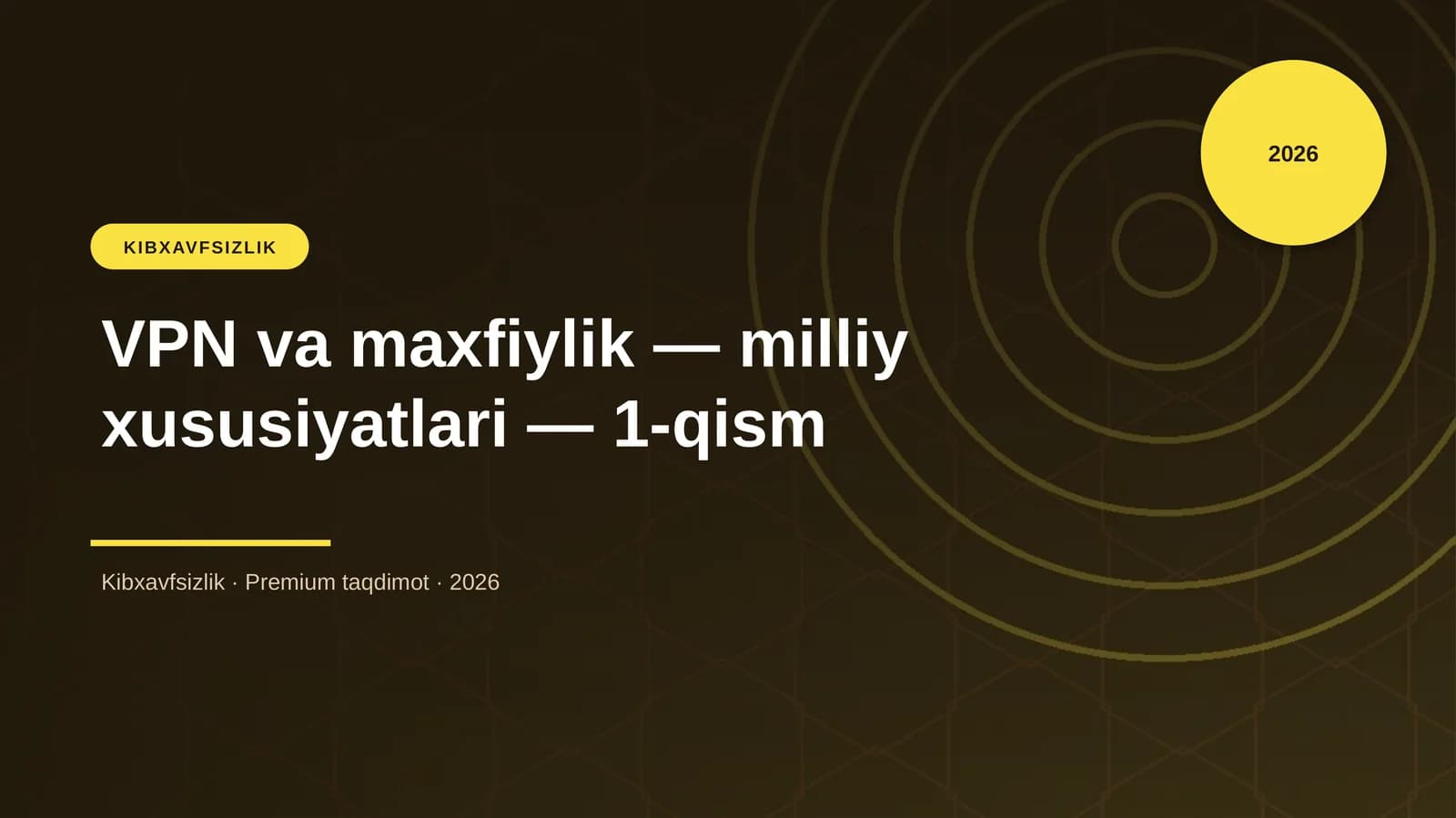 VPN va maxfiylik — milliy xususiyatlari — 1-qism