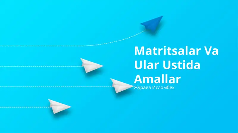 Matritsalar Va Ular Ustida Amallar