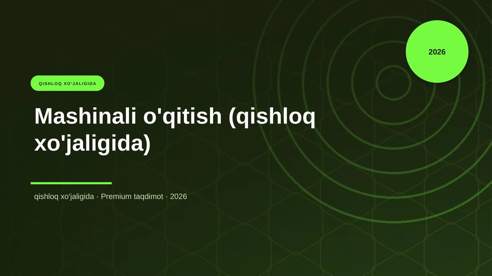 Mashinali o'qitish (qishloq xo'jaligida)