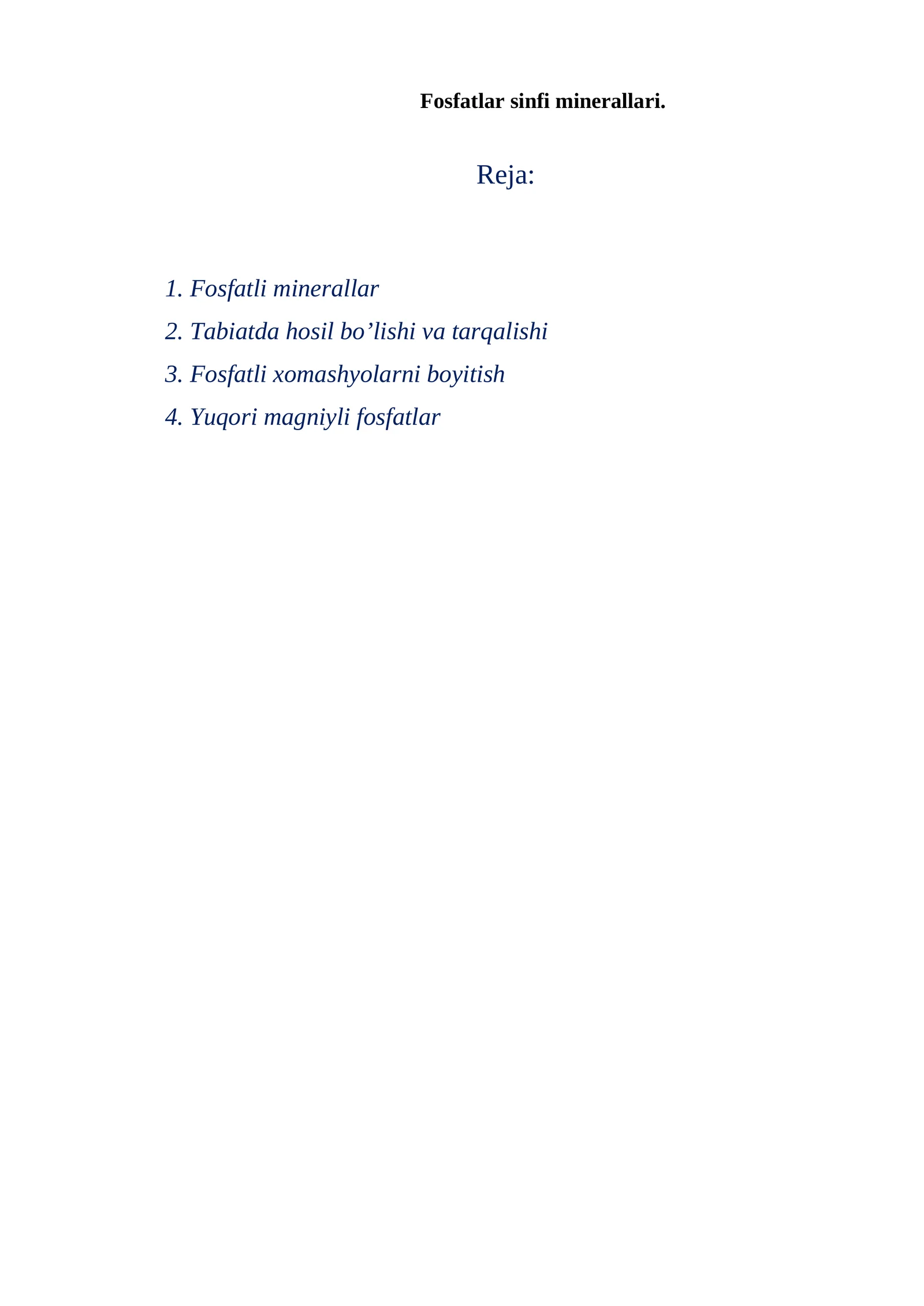 Fosfatlar sinfi minerallari