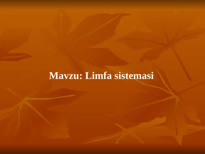 Limfa sistemasi. Slayd