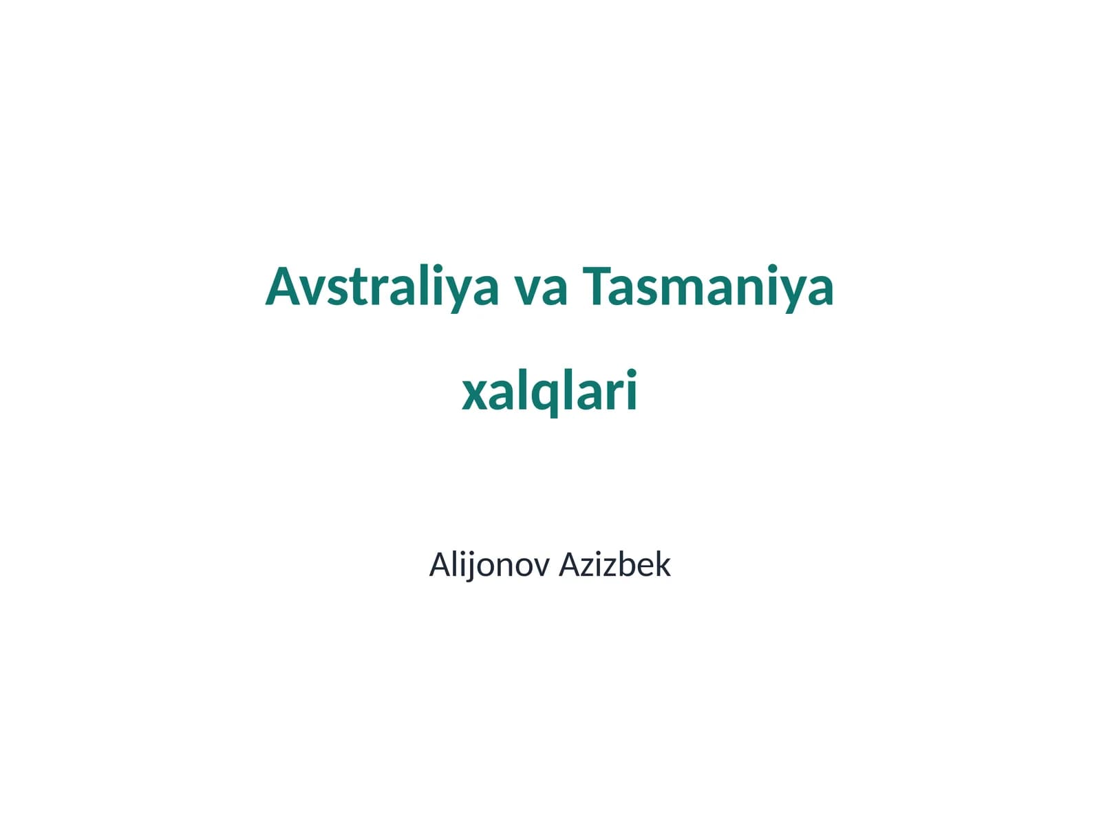 Avstraliya va Tasmaniya xalqlari