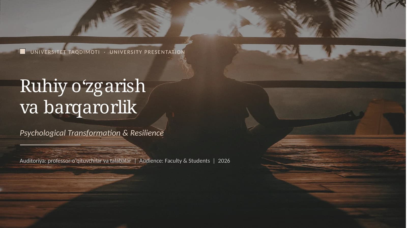 Ruhiy o‘zgarish va barqarorlik