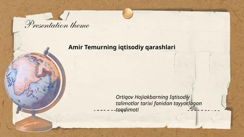 Amir Temurning iqtisodiy qarashlari