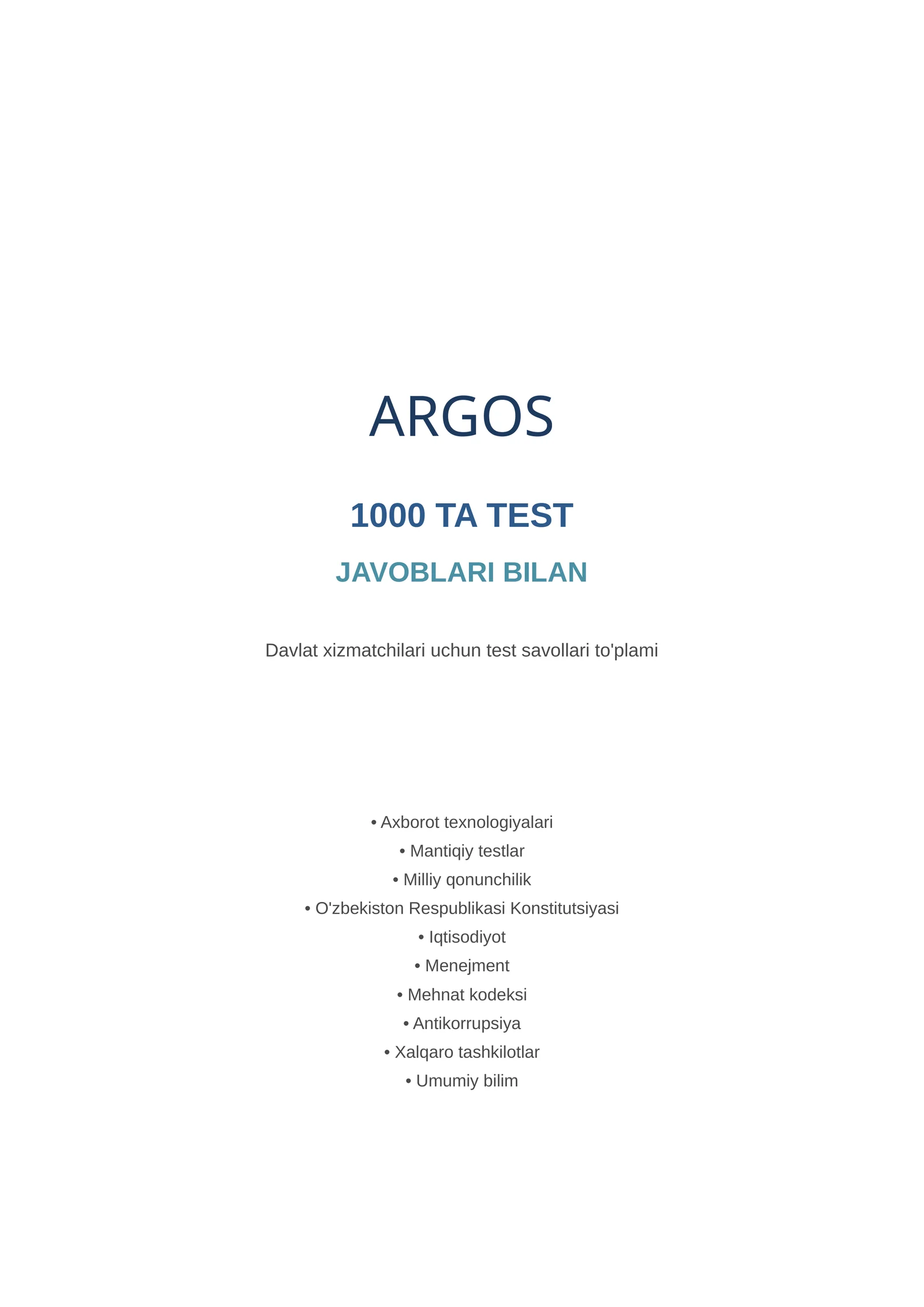 ARGOS 1000 Test