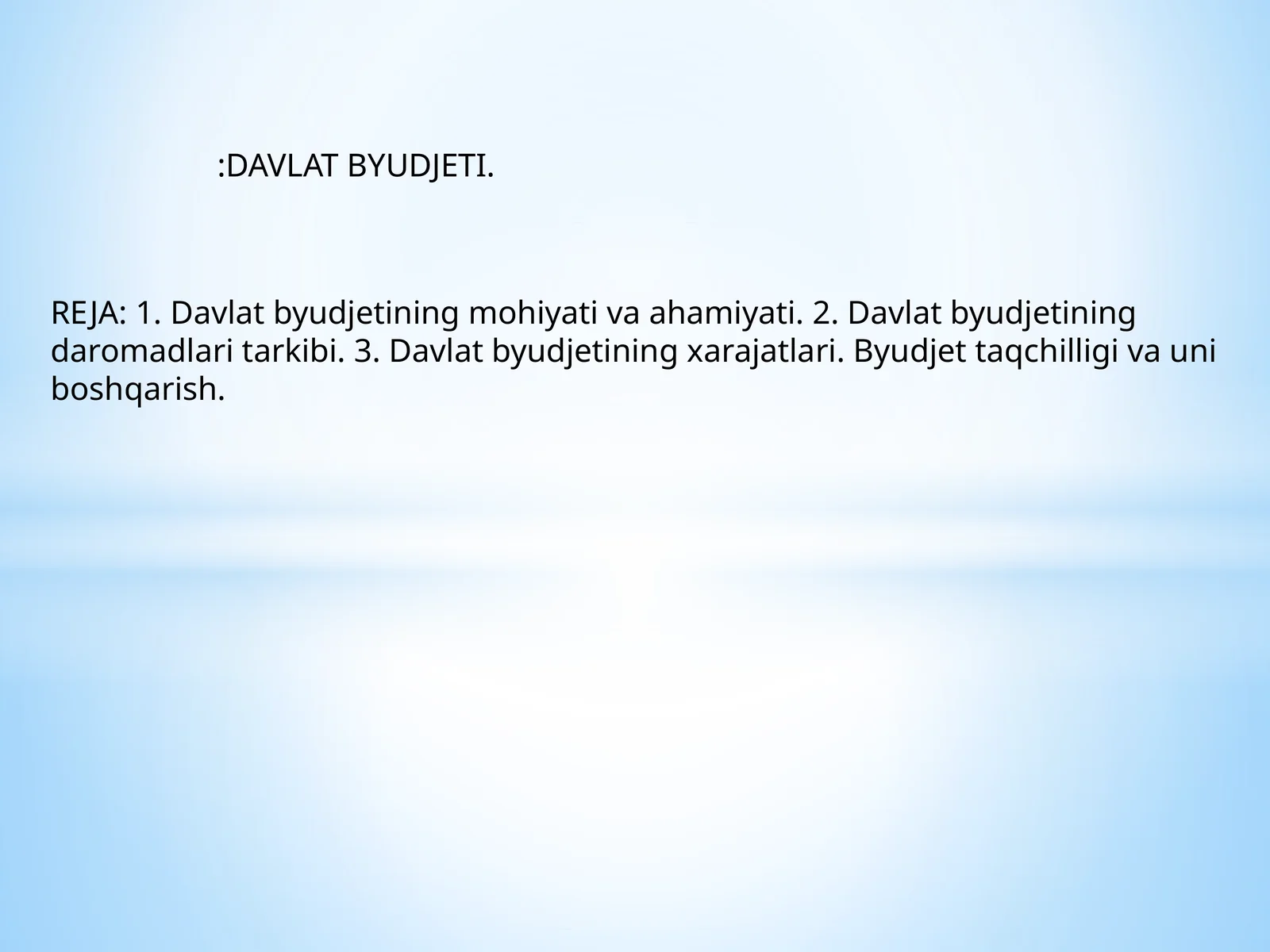 DAVLAT BYUDJETI