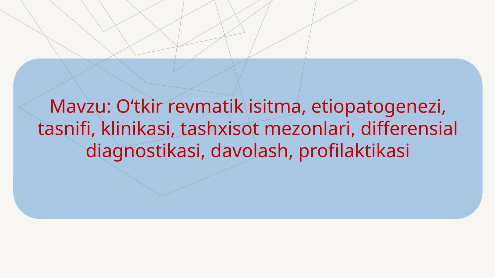 O‘tkir revmatik isitma