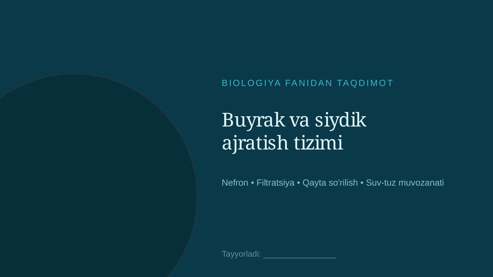 Buyrak va siydik ajratish tizimi