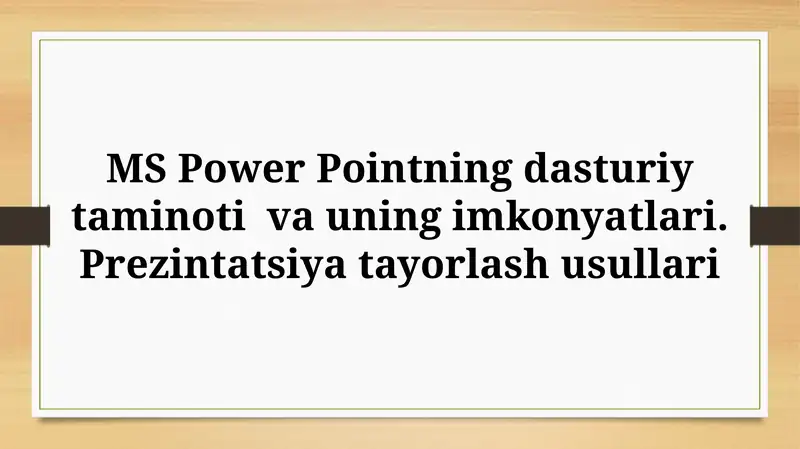 MS Power Point