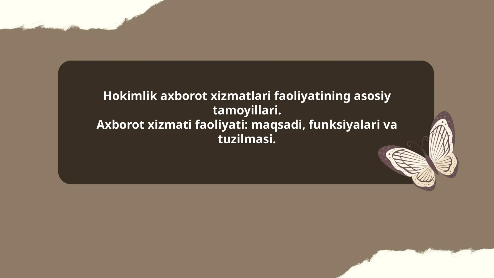 Hokimlik axborot xizmatlari faoliyatining asosiy tamoyillari. Axborot xizmati faoliyati: maqsadi, funksiyalari va tuzilmasi