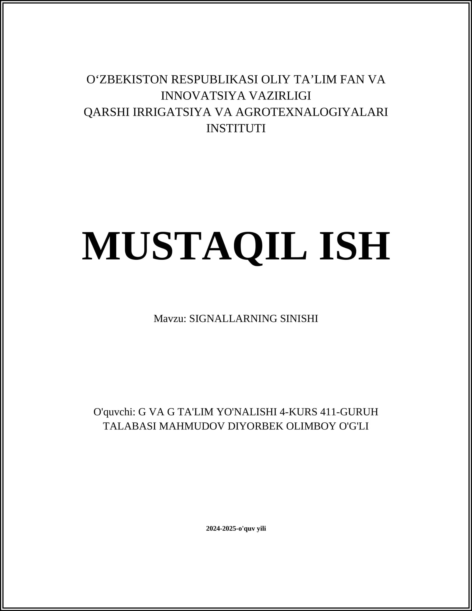 SIGNALLARNING SINISHI