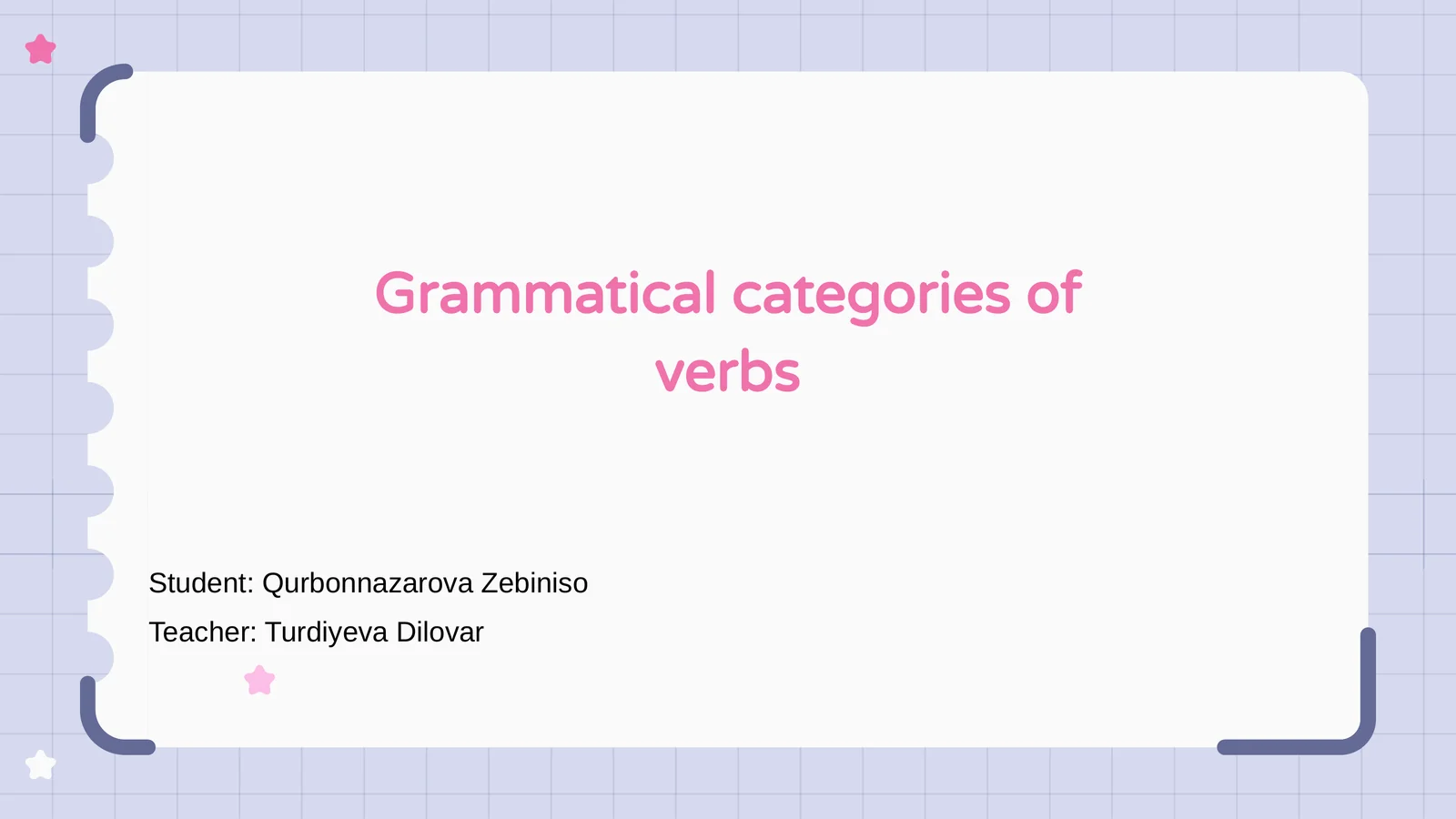 Verb Categories