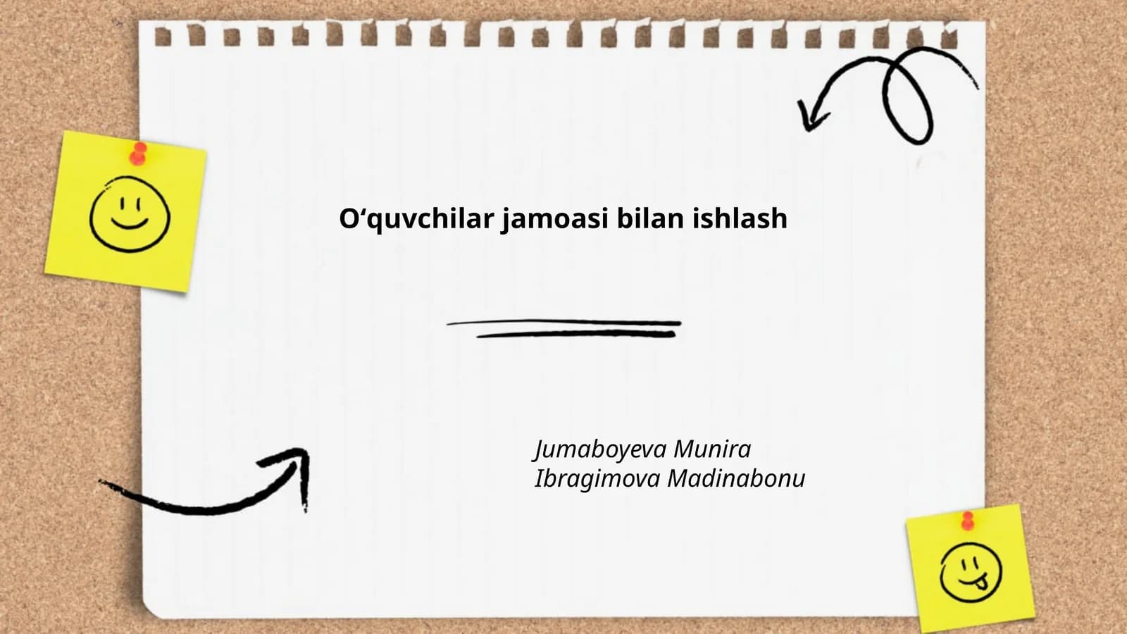 Oʻquvchilar jamoasi bilan ishlash