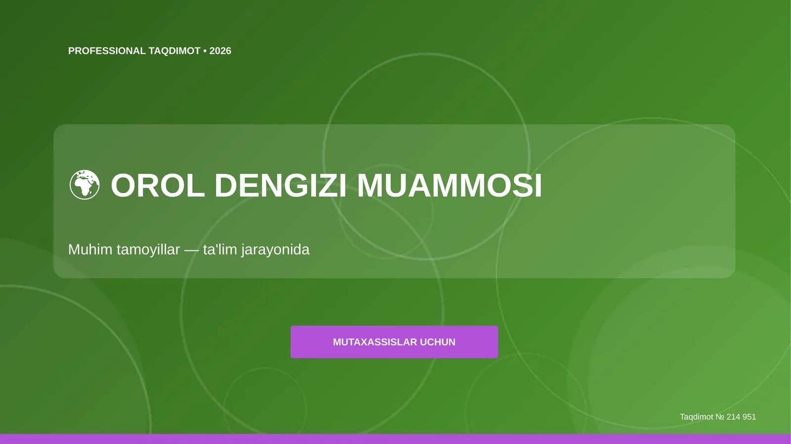 OROL DENGIZI MUAMMOSI