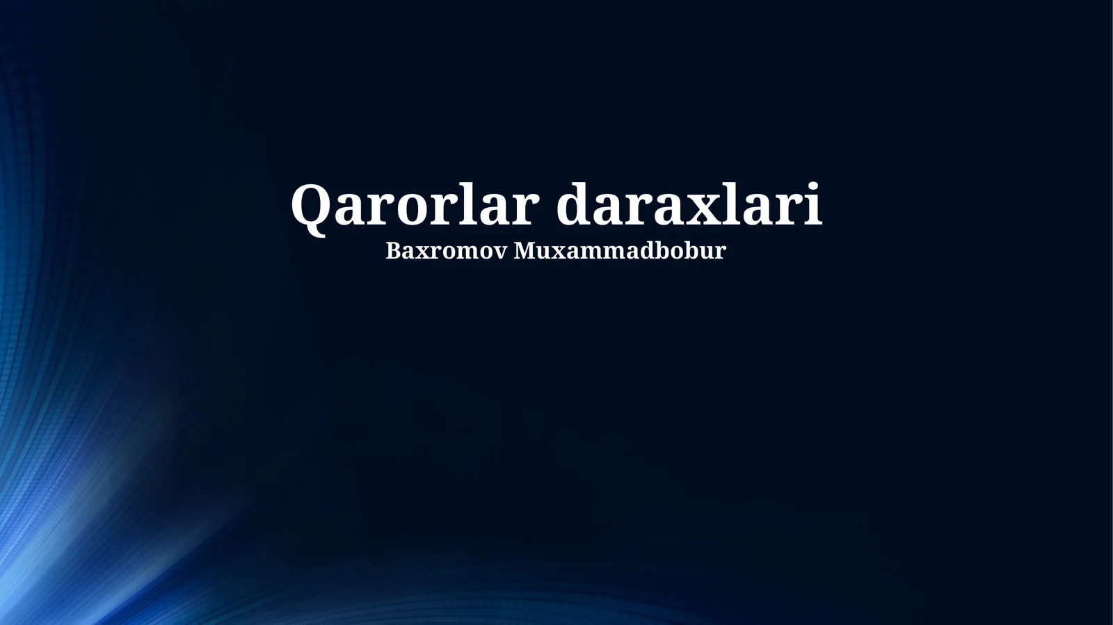 Qarorlar daraxlari