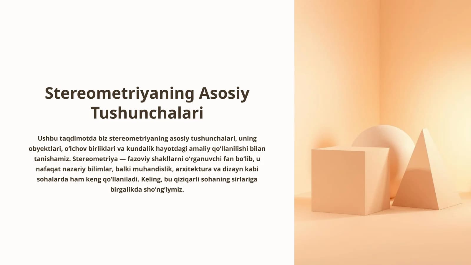 Stereometriyaning Asosiy Tushunchalari