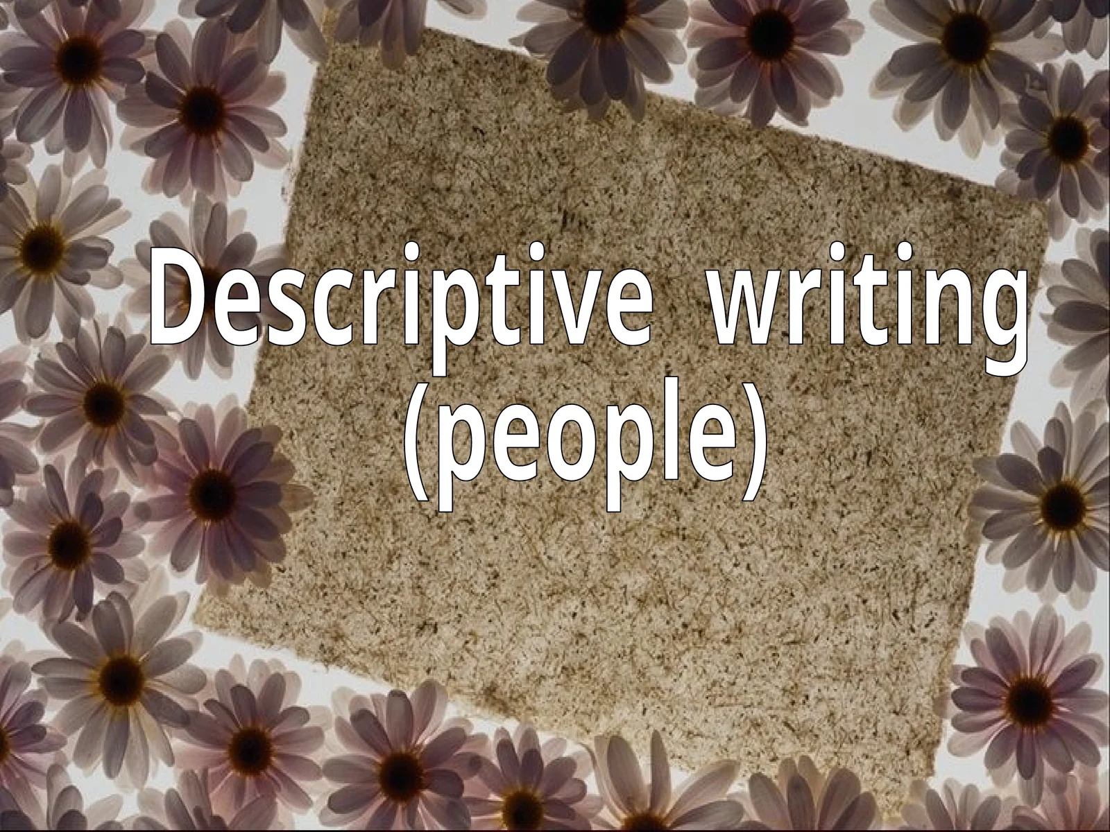 Descriptive writing