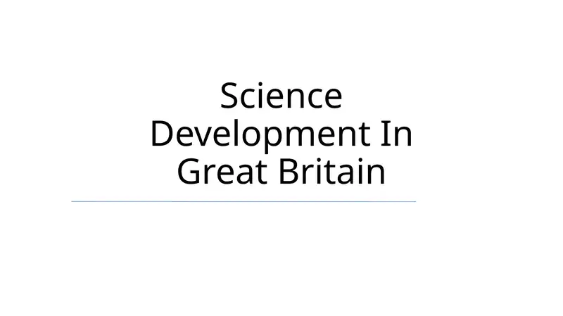 Science Development In Great Britain